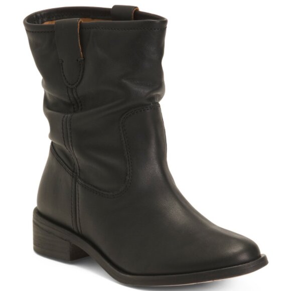 NEW BEEK Made In Mexico Leather Grouse Mid Shaft Boots black for women 925 13m8 - Picture 3 of 9